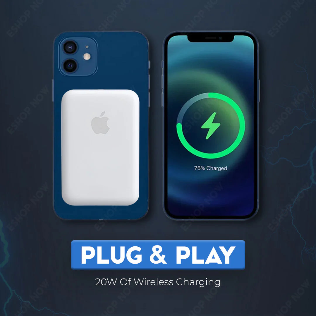 Wireless Power Bank for iPhone 5000mAh – 20W Fast Charging | MagSafe Compatible
