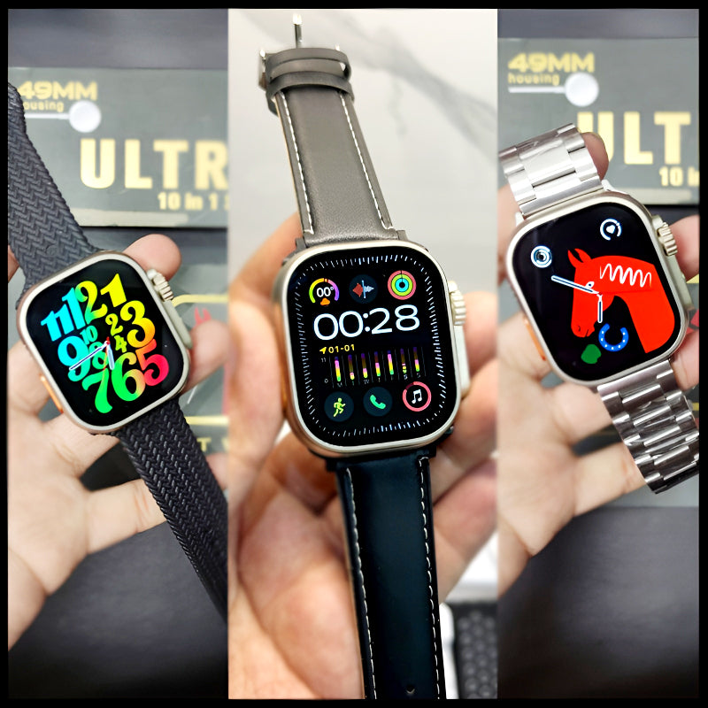 Ultra 10 Smart Watch 49mm with 10 Straps | Wireless Charging | Fitness & Sports Smartwatch